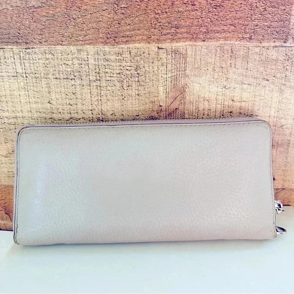 Michael Kors Cement Jet Set Pebble Leather Za Continental Wallet - Picture 2 of 11